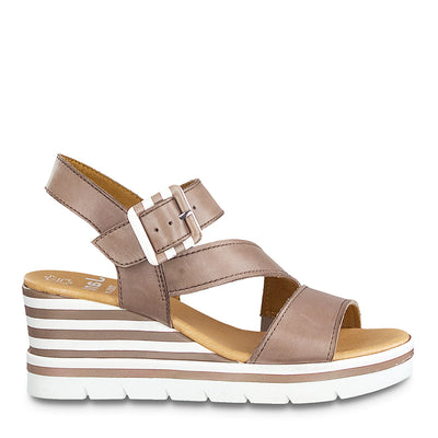 JANA - HI WEDGE FASHION SANDAL - TAUPE