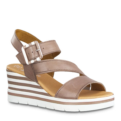 JANA - HI WEDGE FASHION SANDAL - TAUPE