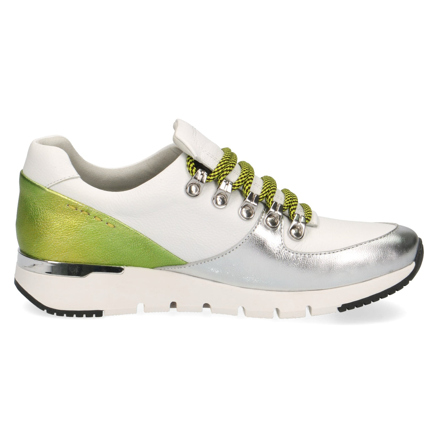 CAPRICE - LACE FASHION TRAINER - WHITE/LIME