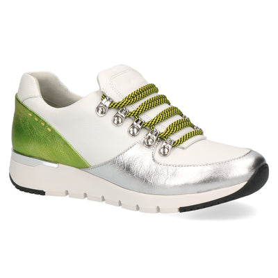 CAPRICE - LACE FASHION TRAINER - WHITE/LIME