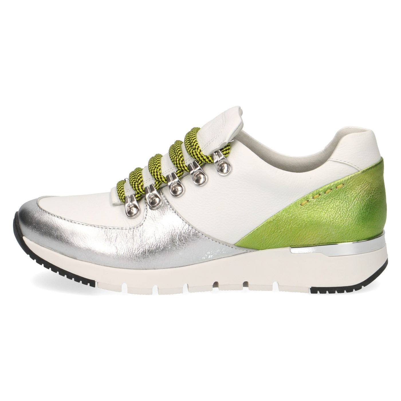 CAPRICE - LACE FASHION TRAINER - WHITE/LIME