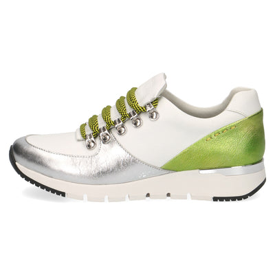 CAPRICE - LACE FASHION TRAINER - WHITE/LIME