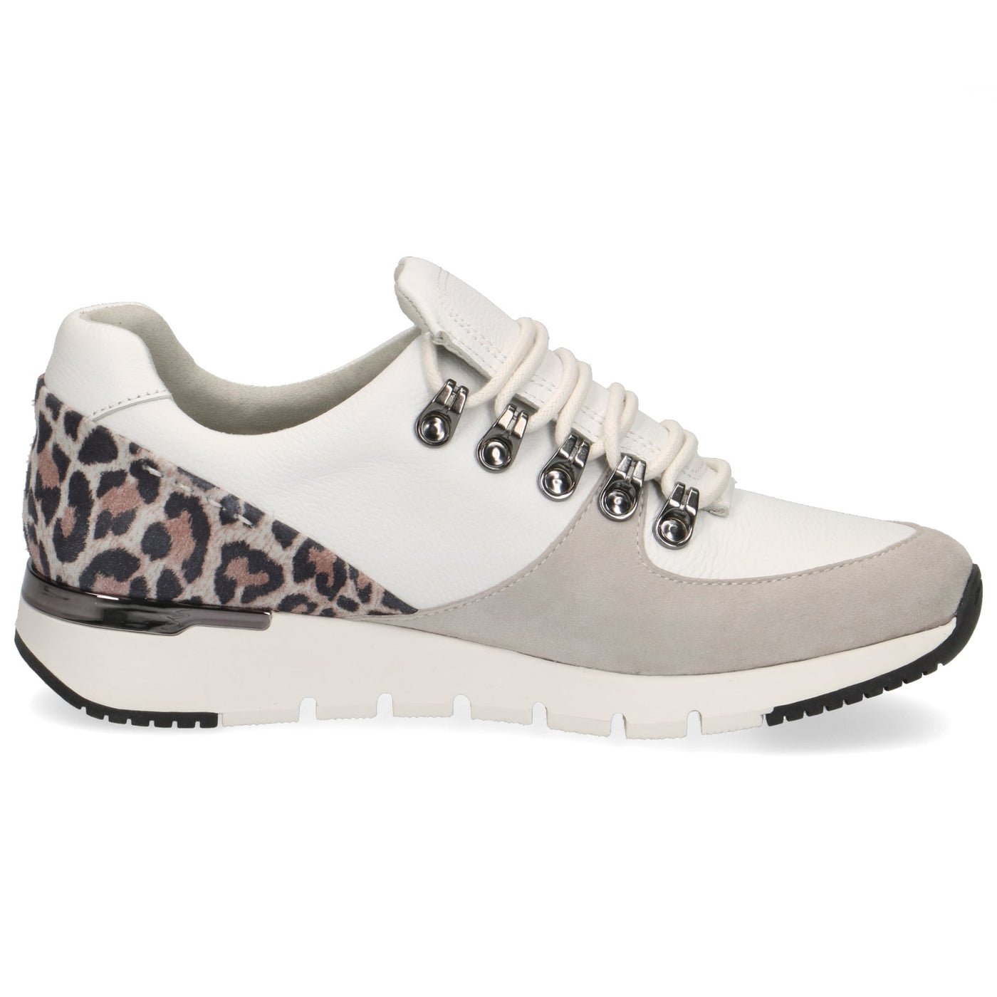CAPRICE - LACED FASHION TRAINER - WHITE/LEOPARD