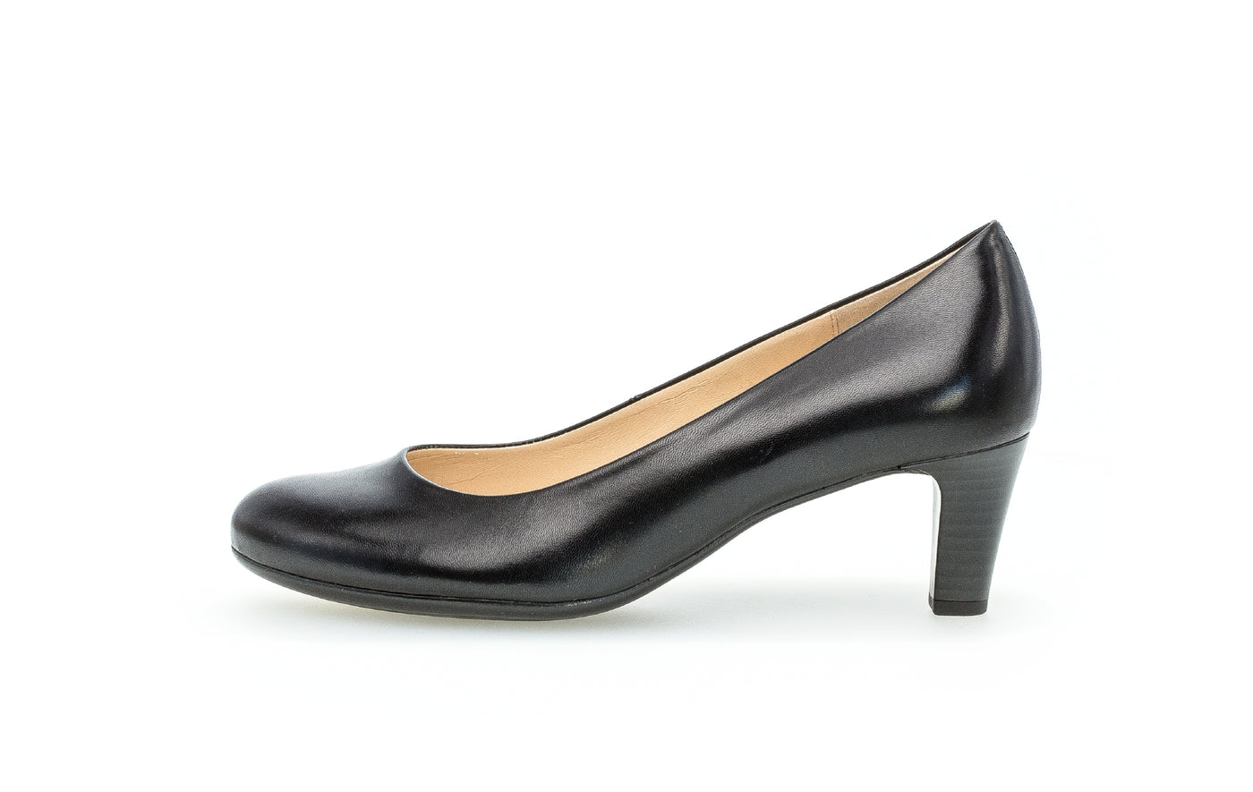 GABOR - 01.400.37 MEDIUM HEEL COURT SHOE - BLACK