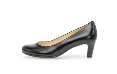 GABOR - 01.400.37 MEDIUM HEEL COURT SHOE - BLACK