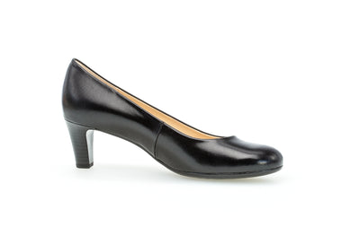 GABOR - 01.400.37 MEDIUM HEEL COURT SHOE - BLACK