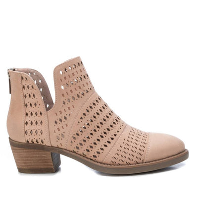 XTI - LOW BLOCK HEEL ANKLE BOOT - DUSTY PINK