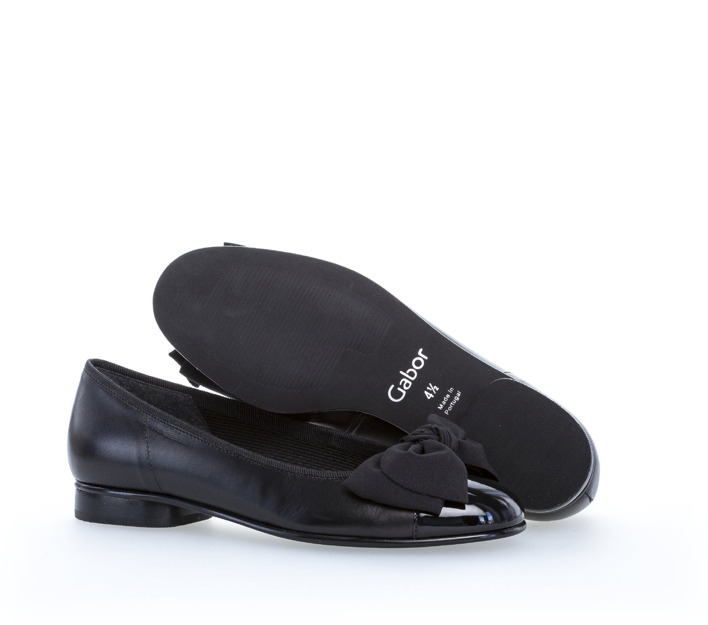 GABOR - 05.106.37 FLAT "BOW" POMP - BLACK
