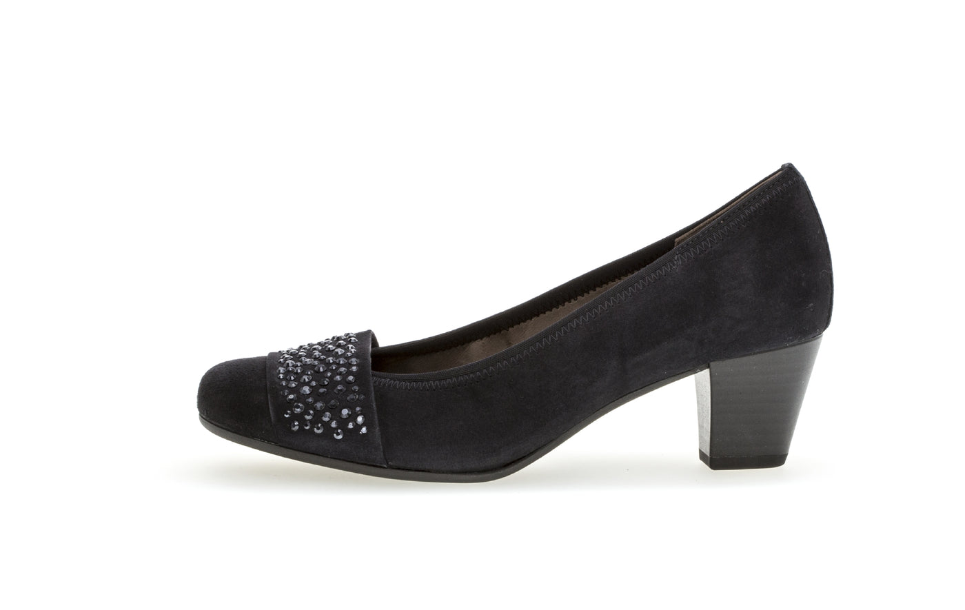 GABOR - 05.482.16 MEDIUM HEEL COURT SHOE - NAVY SUEDE