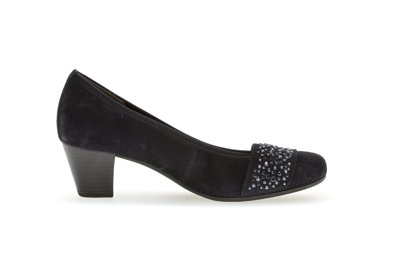 GABOR - 05.482.16 MEDIUM HEEL COURT SHOE - NAVY SUEDE