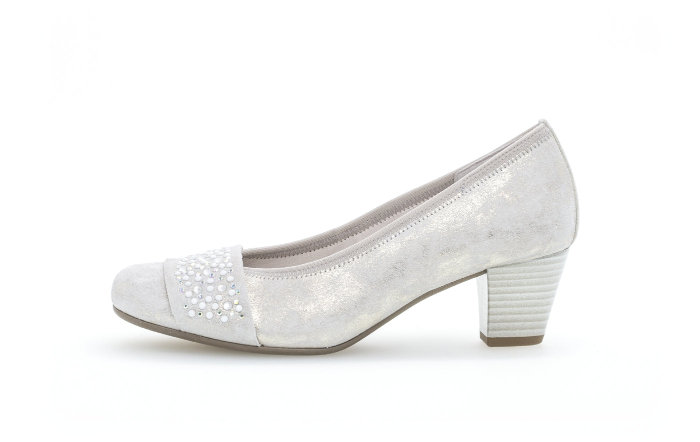 GABOR 05.482.61- MEDIUM HEEL COURT SHOE - SILVER