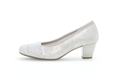 GABOR 05.482.61- MEDIUM HEEL COURT SHOE - SILVER