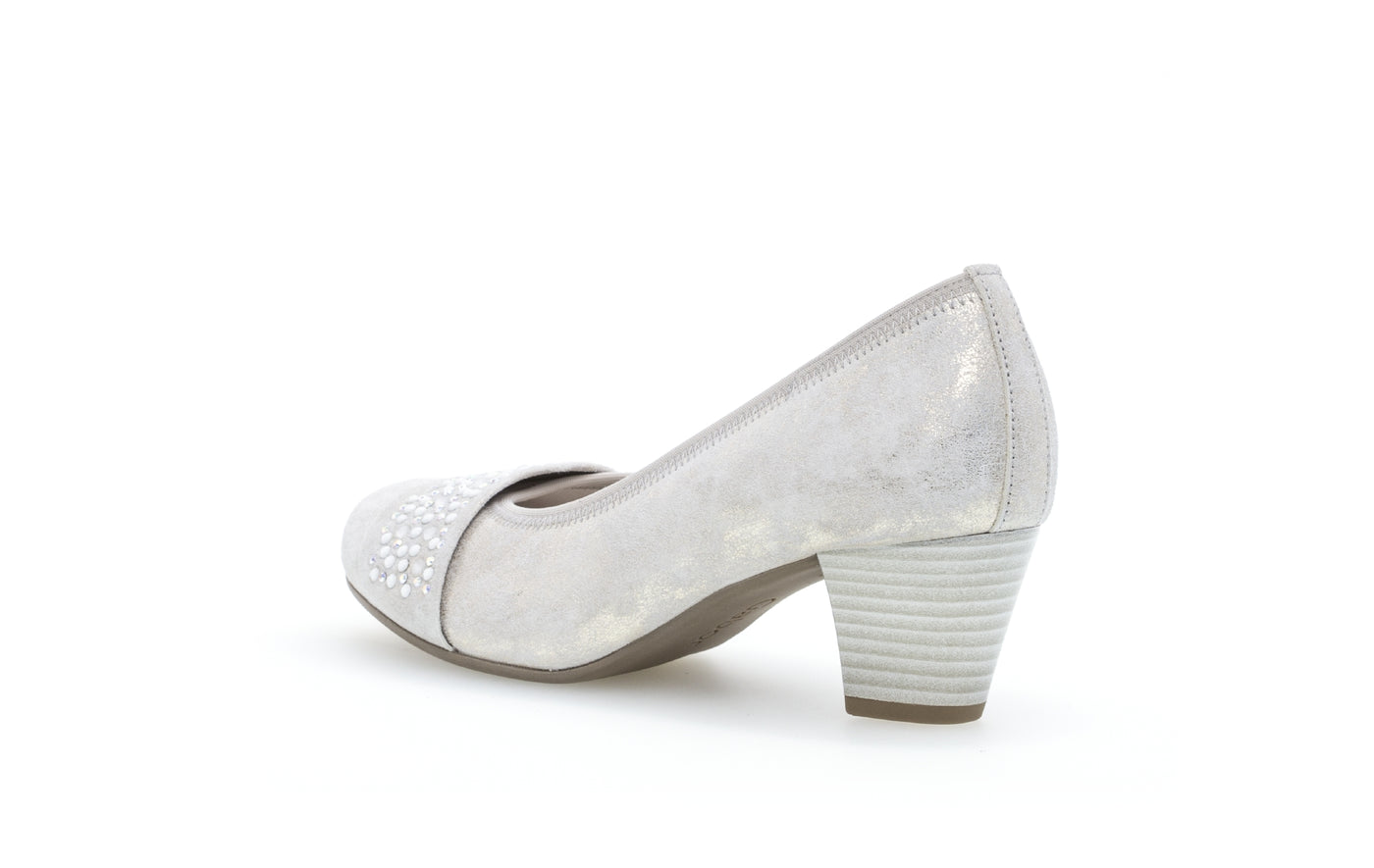 GABOR 05.482.61- MEDIUM HEEL COURT SHOE - SILVER