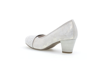 GABOR 05.482.61- MEDIUM HEEL COURT SHOE - SILVER
