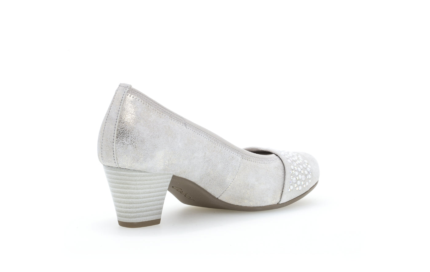 GABOR 05.482.61- MEDIUM HEEL COURT SHOE - SILVER