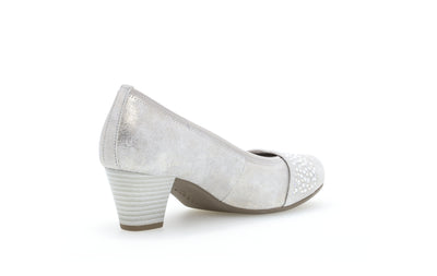 GABOR 05.482.61- MEDIUM HEEL COURT SHOE - SILVER