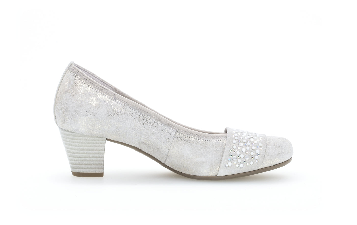 GABOR 05.482.61- MEDIUM HEEL COURT SHOE - SILVER