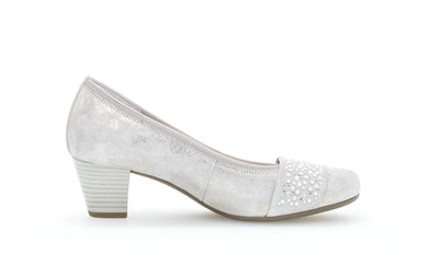 GABOR 05.482.61- MEDIUM HEEL COURT SHOE - SILVER
