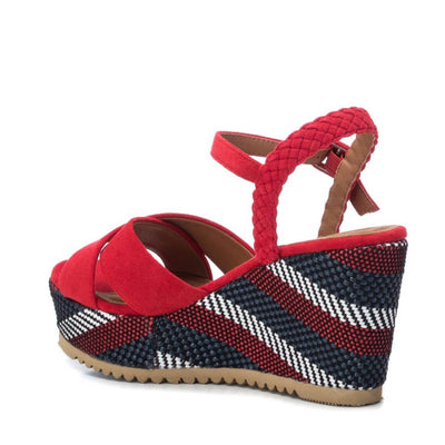 REFRESH - WEDGE STRAP SANDAL - RED