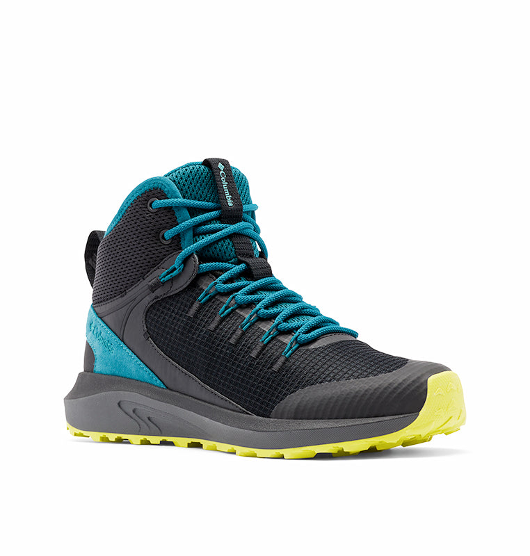 COLUMBIA - TRAILSTORM LACE UP ANKLE HIKING BOOT - BLACK/GREEN