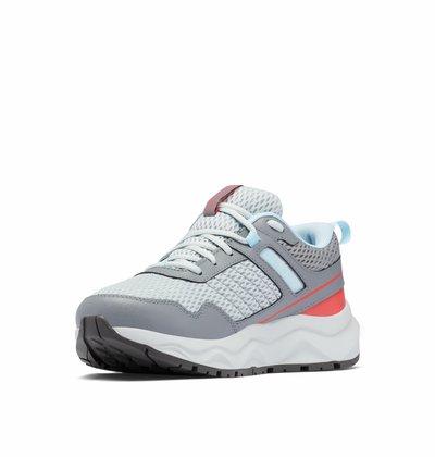 COLUMBIA - BL7516 031 PLATEAU WATERPROOF LACED WALKING SHOE - GREY RED
