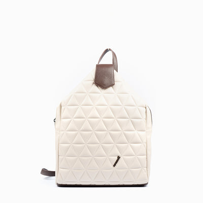 PEPE MOLL - 31130 QUILTED BACKPACK WITH ZIP CLOUSRE & MAGNETIC FLAP - CREAM