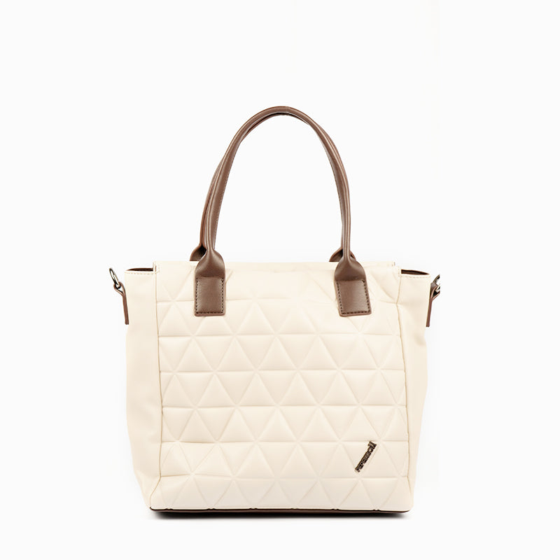 PEPE MOLL - 31131 QUILTED SHOULDER BAG WITH ZIP CLOSURE - CREAM