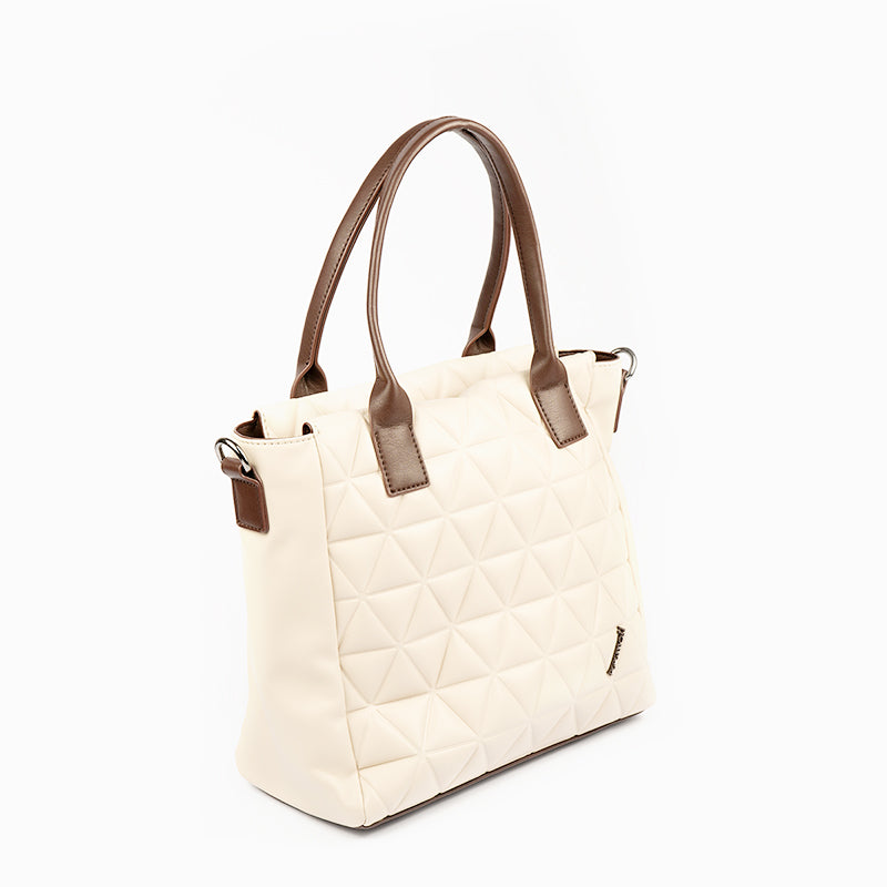 PEPE MOLL - 31131 QUILTED SHOULDER BAG WITH ZIP CLOSURE - CREAM