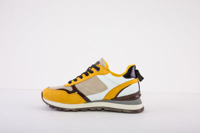 XTI 140240  LACED FASHION TRAINER - YELLOW COMBI