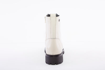 TAMARIS - LACED ANKLE BOOT - LIGHT TAUPE PATENT