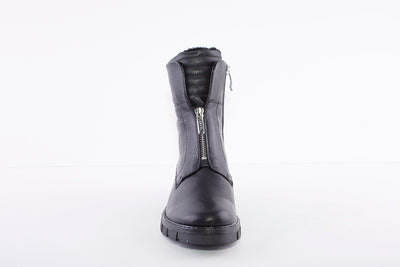 ARA - 23130-65 LOW HEEL ZIP ANKLE BOOT - BLACK LEATHER