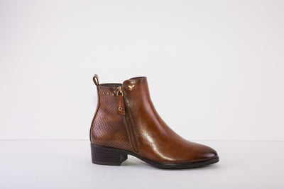 SUSST GEMMA22 LOW HEEL ZIP ANKLE BOOT - TAN