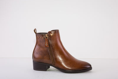 SUSST GEMMA22 LOW HEEL ZIP ANKLE BOOT - TAN