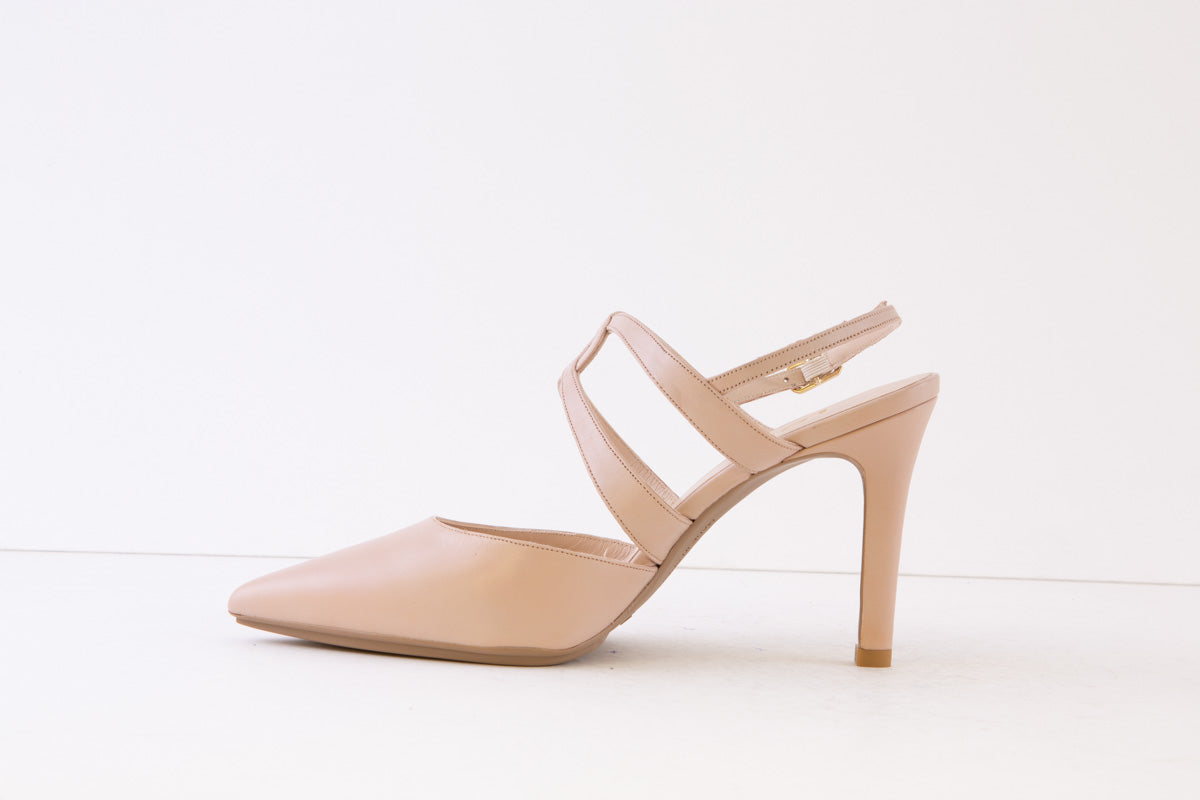 LODI - RIANES HIGH HEEL CRISSCROSS SLING-BACK SHOE - NUDE