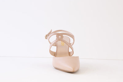 LODI - RIANES HIGH HEEL CRISSCROSS SLING-BACK SHOE - NUDE