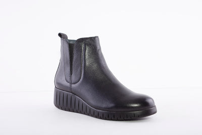 MARCO TOZZI - 25442-096 LOW WEDGE ANKLE BOOT - BLACK