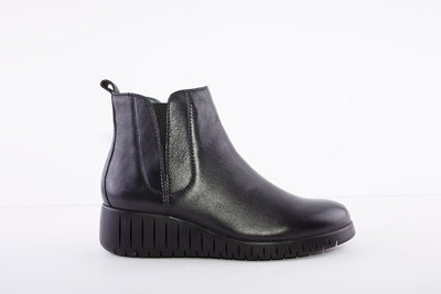 MARCO TOZZI - 25442-096 LOW WEDGE ANKLE BOOT - BLACK