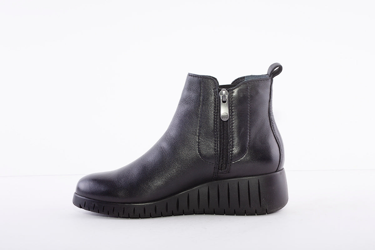 MARCO TOZZI - 25442-096 LOW WEDGE ANKLE BOOT - BLACK