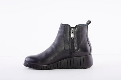 MARCO TOZZI - 25442-096 LOW WEDGE ANKLE BOOT - BLACK