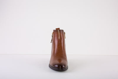 SUSST GEMMA22 LOW HEEL ZIP ANKLE BOOT - TAN