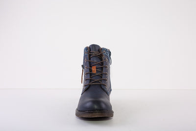 SUSST FERN22 LOW HEEL ZIP ANKLE BOOT - NAVY