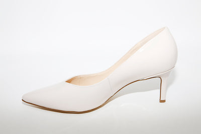 HOGL - 9-106124 Cream Patent Heel Court Shoe