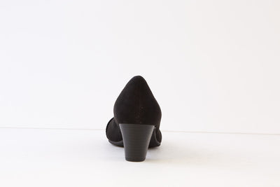 JANA - 22467-001 LOW BLOCK HEEL COURT SHOE - BLACK