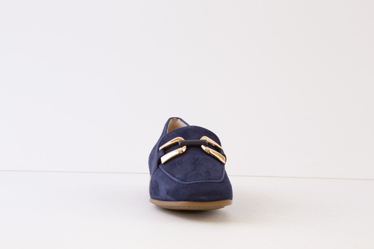 CAPRICE - 24201-857 LOW HEEL SLIP-ON SHOE - NAVY SUEDE