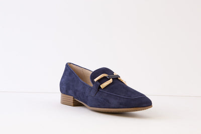CAPRICE - 24201-857 LOW HEEL SLIP-ON SHOE - NAVY SUEDE