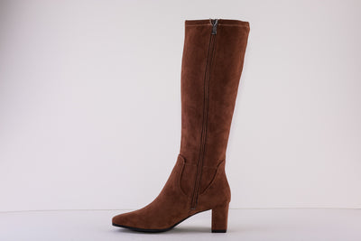 CAPRICE 25517-316  FULL LENGTH MEDIUM HEEL BOOT - TAN SUEDE