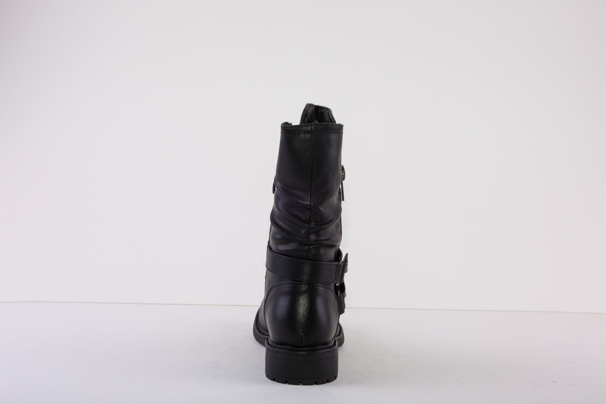 SUSST DORA22  LOW HEEL CALF-LENGTH ZIP BOOT - BLACK