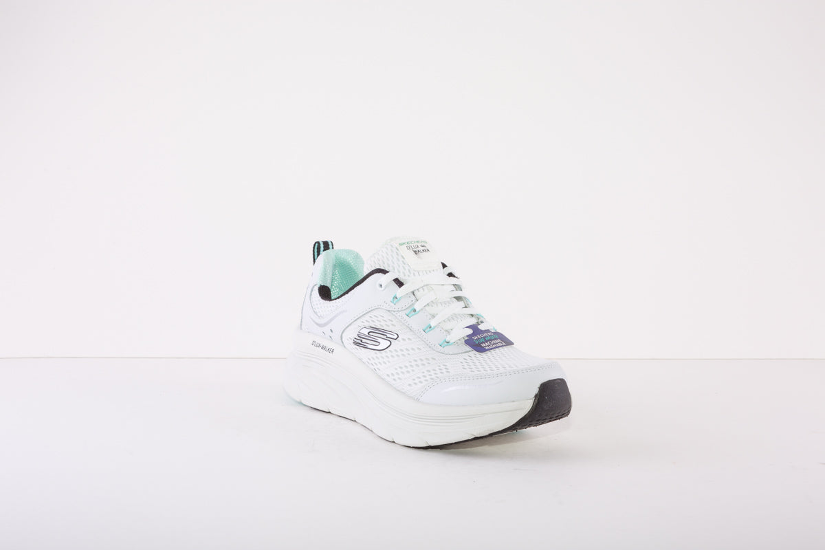 SKECHERS :D'LUX WALKER-INFINITE MOTION TRAINER - WHITE/BLACK