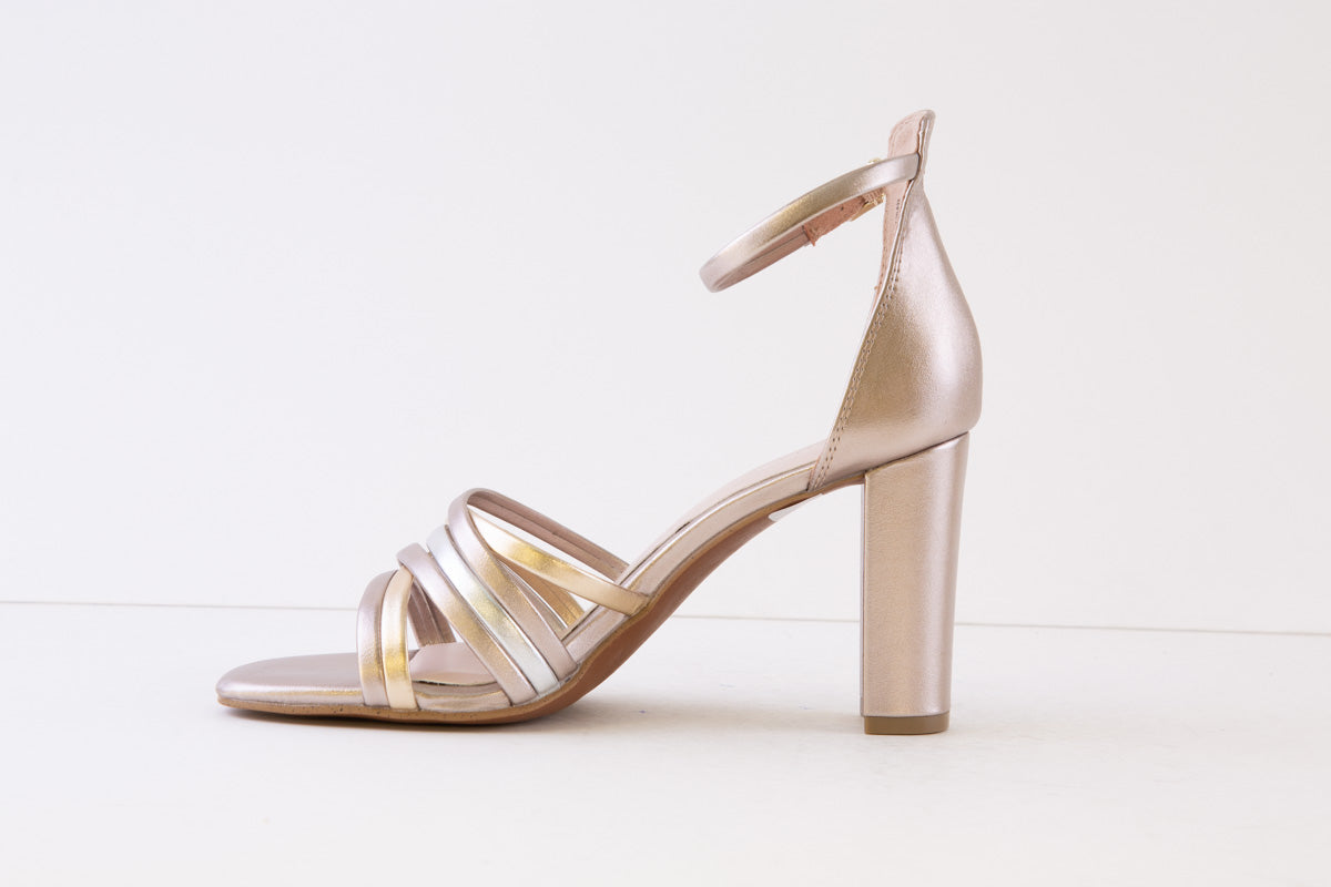 MARCO TOZZI - 28386-532 HIGH HEEL ANKLE STRAP HEEL-IN SANDAL - GOLD COMB