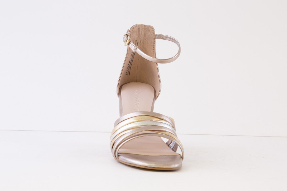 MARCO TOZZI - 28386-532 HIGH HEEL ANKLE STRAP HEEL-IN SANDAL - GOLD COMB